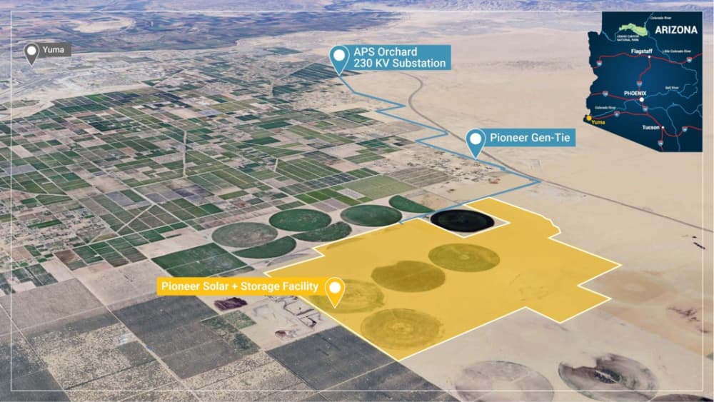 BrightNight Pioneer Clean Energy Center: 300 MW Solar Plus 300 MW/1,200 MWh Baterai Sedang Dibangun di Yuma County, Arizona, Jatuh Tempo April 2027