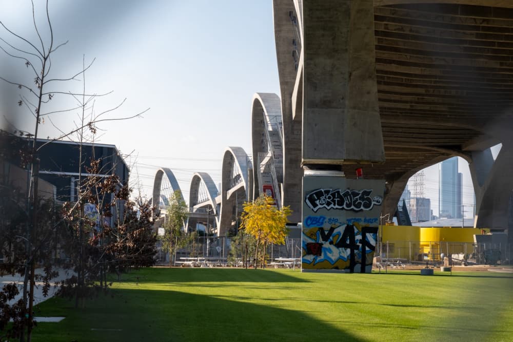 The Park Under the Sixth Street Bridge Opens