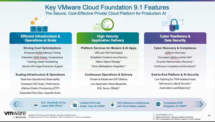 Broadcom Announces VMware Cloud Foundation 9.1 for Production AI